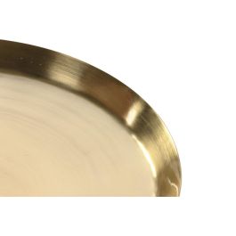 DKD Home Decor Mesita Auxiliar Moderna de Cristal y Hierro Azul y Dorado 37 x 50 x 37 cm