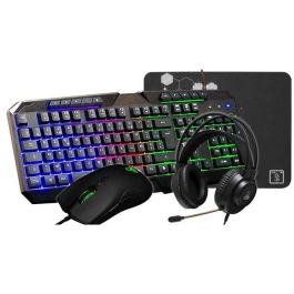 Pack Gamer 4 en 1 - The G-Lab - COMBO NATRIUM - Ratón con cable - Teclado con cable - Auriculares con cable - Alfombrilla para ratón