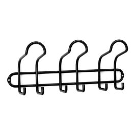 Inofix Colgador de acero 3 ganchos triples negro mate para baños, dormitorios o pasillos