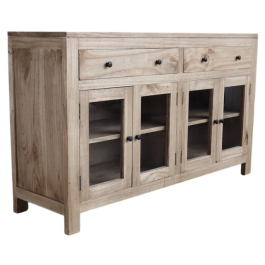 DKD Home Decor Buffet Alpino de Mindi y Cristal. Aparador o Mueble Auxiliar para Salón o Comedor. 140 cm Ancho x 40 cm Fondo x 82 cm Alto. Precio: 473.49999994. SKU: B18CK86HDE