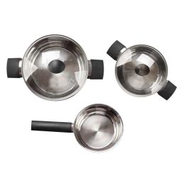 Kinvara Batería de Cocina de Acero Inoxidable 5 Piezas, Apto para Inducción, Plata/Negro, 51x14.5x22.5 cm (Set de 2)