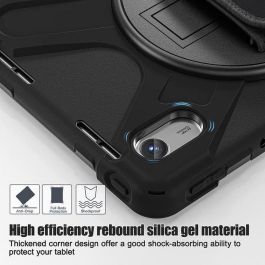 eSTUFF Funda AUSTIN Defender para Lenovo TAB M11 2024 / K11 2024 Negra, Antigolpes con Soporte Giratorio y Correa