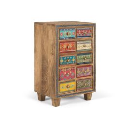 Giner y Colomer Mueble Auxiliar de Madera de Mango con 10 Cajones Pintados a Mano