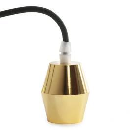 Lámpara Colgante E27 Cable Tela 1000mm Rosetón Metal Negro SC-MPL019