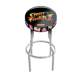 Arcade1Up Taburete Retro Arcade Street Fighter Ajustable con Acolchado de Espuma Alta Densidad