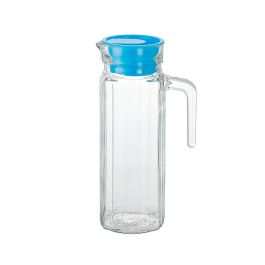 Inde Jarra de Vidrio Transparente con Tapa 1 Litro - La Mediterrán (12 x 8.2 x 23.5 cm) (12 Unidades)