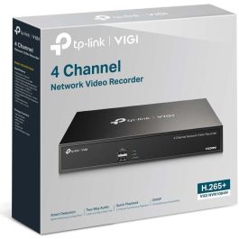 TP-LINK VIGI NVR1004H Grabador de Video en Red de 4 Canales, Resolución hasta 8MP, Ancho de Banda Entrante 80 Mbps, Capacidad 10TB