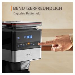 Krups KM8428 Cafetera de Filtro Programable Aroma Partner, 1.5L, Molinillo Integrado, para Granos y Café Molido, 1000W, Color Negro