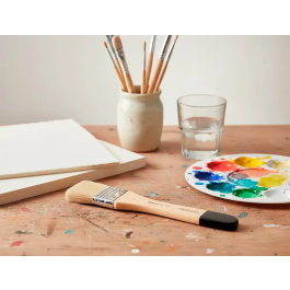 Liderpapel Brocha Paletina Plana 41 mm Cerdas de Cerda Certificado FSC para Óleos y Acrílicos