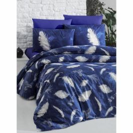 Aucune ASI8681875442564 Juego de cama - 1 funda nórdica 220x240 cm + 2 fundas de almohada 60x60 cm - 100% algodón reforzado - Azul