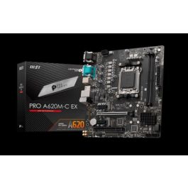 Placa MSI Pro A620M-C Ex,Amd,Am5,A620,2Ddr5,128Gb,Vga+Dvi+Hdmi+Dp,Gblan,4Sata6.0+2Xm.2,4Usb3.2+1Usb3.2 Type-C,Matx Precio: 118.58999944. SKU: B1GLLB2Z2J