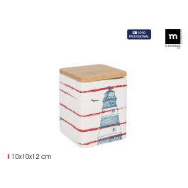 Inde Tarro de Cocina Cuadrado Faro, con Tapa de Bambú, Dimensiones: 10.7 cm (ancho) x 12.8 cm (alto) x 10.1 cm (largo), Capacidad 11.9 kg (24 Unidades) Precio: 121.49999983. SKU: B152HZ5G74