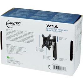 ARCTIC W1A Soporte de Pared para 1 Monitor hasta 43" (109cm) 20kg, VESA, Inclinable, Giratorio, Negro