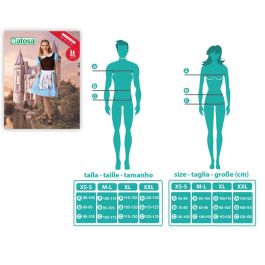 Disfraz de Cenicienta Adulto Mujer Talla M-L - Vestido Princesa Cuento de Hadas Azul Celeste y Negro con Delantal Blanco para Carnaval