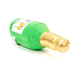 Gloria Peluche para Perro Champcane Botella Champán con Sonido, Blando, para Razas Pequeñas y Medianas, Verde Poliéster