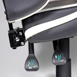 Edm Silla Gaming Ergonómica Negra y Blanca, Altura Regulable, Reclinable 90-135°, Soporte Lumbar, 150kg Máximo