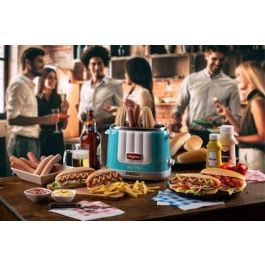 Ariete 206/01 Máquina para Hot Dog Party Time, Automática, Caliente, Capacidad 2 Bollos, Color Azul