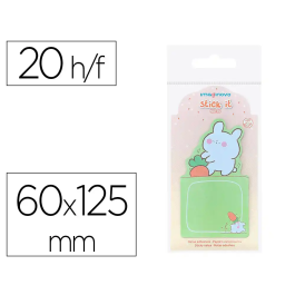 Imaginovo Bloc notas adhesivas Bunny verde 60x125 mm con soporte 20 hojas Precio: 1.0043. SKU: B1KB387KZK
