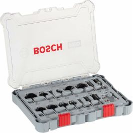 Bosch Set de Fresas Mixtas 15 piezas Vástago 6mm para Madera, Metal, Plástico - Accesorios Herramientas Eléctricas