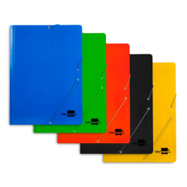 Liderpapel Carpeta Gomas Tres Solapas Cartón Plastificado Folio Colores Surtidos