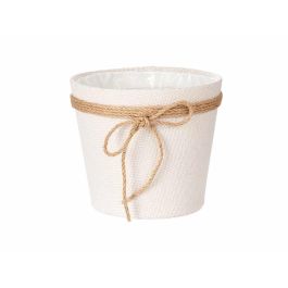 Ibergarden Macetero de Tela con Lazo 18x16 cm Blanco (Set de 24)
