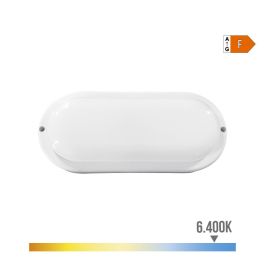 Edm Aplique LED Ovalado 18W 1820 lm 6400K Luz Fría IP44 Blanco 23 x 10.2 x 4.5 cm