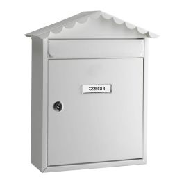 Arregui Visit Buzón Individual Exterior, Acero Galvanizado, Blanco, Tamaño M (A4), 30 x 11 x 36 cm