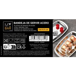 My Bar Bandeja para Servir de Acero Inoxidable 19 cm x 10.5 cm (24 Unidades)