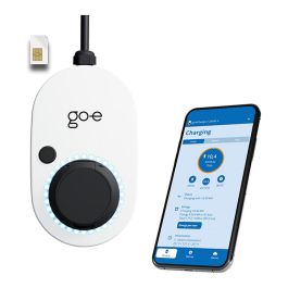 go-eCharger Gemini 2.0 22 kW (32A 3-phasig) Cargador Eléctrico para Vehículos, Negro/Blanco, sin Cable, 4G/LTE