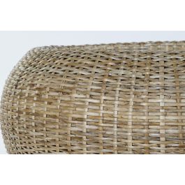 DKD Home Decor Mesa Centro Balines Ratan y Cristal Natural 82 x 48 x 82 cm