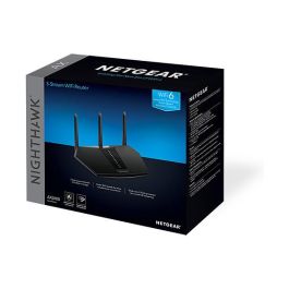 NETGEAR RAX30 Nighthawk AX5 Stream AX2400 WiFi 6 Router Doble Banda Gigabit Ethernet Negro 4 Puertos RJ-45 1 Puerto USB 3.2 Gen 1