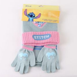 Gorro, Bufanda y Guantes Stitch Azul claro 3 Piezas