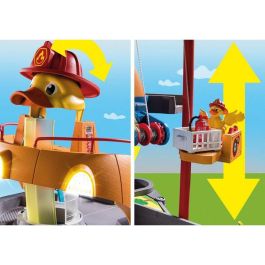 Playmobil Duck On Call Cuartel General con efectos de luz y sonido, tobogán y helicóptero