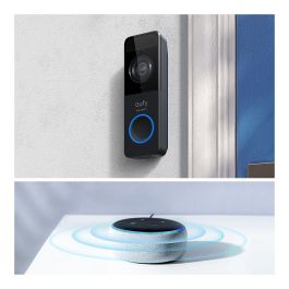 Eufy Video Doorbell 1080p Negro, Blanco, Hogar, IP65, 1600x1200, 5m Nocturna, 1080p, Inalámbrico, 2400MHz, Batería 5000mAh, 4 Meses