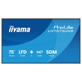 iiyama LH7575UHS-B2AG Pantalla Profesional 75" 4K UHD LCD IPS 3840x2160 Wifi 24/7 3xHDMI DP USB Señalización Digital