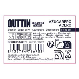 Quttin Azucarero de Acero Inoxidable 9.5 x 8 cm (12 Unidades)