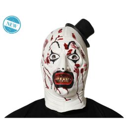 Mascara Payaso Asesino Halloween Rostro Siniestro Látex Blanco