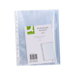 Q-connect Funda Multitaladro Cristal DIN A4 100 mc Bolsa de 100 Unidades