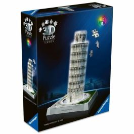 Ravensburger RAV12008028 Rompecabezas 3D Iluminado Torre Inclinada de Pisa - Modelo Icónico