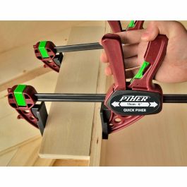 Piher Pih52645 Sargento Monomanual Quick Extra 45 cm, Reversible, Cabezales de Nylon, Barra de Acero, 150 kg de Fuerza Máxima