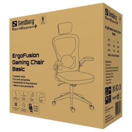 Sandberg ErgoFusion Gaming Chair Basic Silla Gamer Ergonómica con Respaldo en Malla Transpirable y Reposacabezas Ajustable