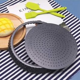 Quttin Molde para Tarta Desmontable Perforado de 28 cm de Diámetro y 3 cm de Alto, Base de 0.7 mm (12 Unidades)