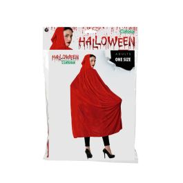 Capa Larga Roja Terciopelo Con Capucha 140 cm Para Cuentos Adulto Halloween Cosplay