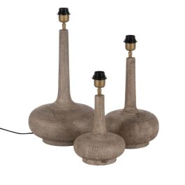 Base Lámpara Mesa Marrón Madera de Mango 25 X 25 X 36 cm