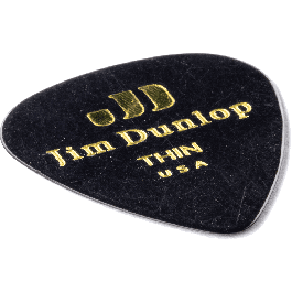 Dunlop Pack 12 Púas Genuine Celluloid Classic Negro - Thin