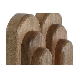 DKD Home Decor Sujetalibros Moderno Set de 2 Madera de Mango Natural 10x17.5x18 cm