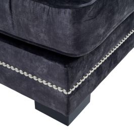 Sofá Chaise Longue Gris Oscuro Tejido 114 X 155 X 92 cm