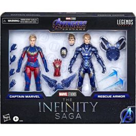 Hasbro Blister 2 figuras Captain Marvel & Rescue Armor The Infinity Saga Avengers Endgame Marvel 15cm articuladas