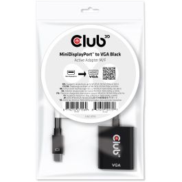Club3D CAC-2113 Adaptador Mini DisplayPort a VGA Activo Macho/Hembra Negro 0.228m para 1920x1200 a 60Hz