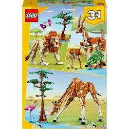 LEGO 31150 Creator 3en1 Safari Animales Salvajes, Juguete con Figuras: Jirafa, Gacelas y León
